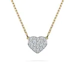 0,09 Karat Diamant Anhänger Herz Gelbgold 585 (14K) mit Goldkette für Damen
