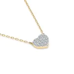 0,09 Karat Diamant Anhänger Herz Gelbgold 585 (14K) mit Goldkette für Damen