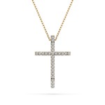 Diamantanhänger in 0,14 Karat, Gelbgold 585 / 14 Karat, mit einer 585ger Goldkette