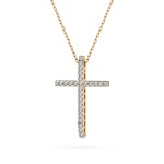 Diamantanhänger in 0,14 Karat, Gelbgold 585 / 14 Karat, mit einer 585ger Goldkette