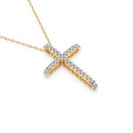 Diamantanhänger in 0,14 Karat, Gelbgold 585 / 14 Karat, mit einer 585ger Goldkette