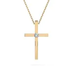 Diamantanhänger in 0,03 Karat, Gelbgold 585 / 14 Karat, mit einer 585ger Goldkette in 45 (42+3) cm lang, Gewicht ca. 2 g.