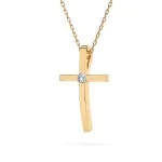 Diamantanhänger in 0,03 Karat, Gelbgold 585 / 14 Karat, mit einer 585ger Goldkette in 45 (42+3) cm lang, Gewicht ca. 2 g.