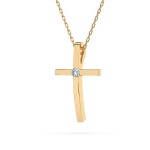 Diamantanhänger in 0,03 Karat, Gelbgold 585 / 14 Karat, mit einer 585ger Goldkette