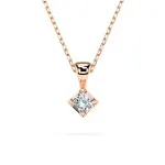 0,08 Karat Diamant Anhänger 4 Krappe Rotgold 585 (14K) mit Goldkette 45 für Damen