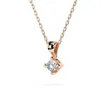 0,08 Karat Diamant Anhänger 4 Krappe Rotgold 585 (14K) mit Goldkette 45 für Damen