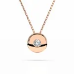 Diamantanhänger in 0,04 Karat, Rotgold 585 / 14 Karat, mit einer 585ger Goldkette