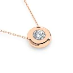 Diamantanhänger 0,15 Karat, Rotgold 585 / 14 Karat, mit 585ger Goldkette