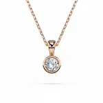 0,1 Karat Diamant Anhänger Zarge Rotgold 585 (14K) mit Goldkette für Damen