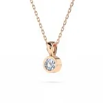 0,1 Karat Diamant Anhänger Zarge Rotgold 585 (14K) mit Goldkette für Damen