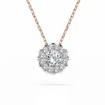 Diamantanhänger in 0,1 Karat, Rotgold 585 / 14 Karat, mit einer 585ger Goldkette