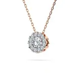 Diamantanhänger in 0,1 Karat, Rotgold 585 / 14 Karat, mit einer 585ger Goldkette