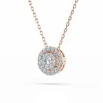 0,11 Karat Diamant Anhänger Rotgold 585 (14K) mit Goldkette für Damen