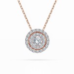 Diamantanhänger in 0,24 Karat, Rotgold 585 / 14 Karat, mit einer 585ger Goldkette in 45 (40+5) cm lang, Gewicht ca. 2,2 g.