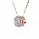 Diamantanhänger in 0,24 Karat, Rotgold 585 / 14 Karat, mit einer 585ger Goldkette