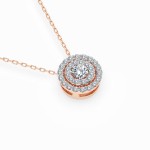 Diamantanhänger in 0,24 Karat, Rotgold 585 / 14 Karat, mit einer 585ger Goldkette in 45 (40+5) cm lang, Gewicht ca. 2,2 g.