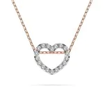 0,09 Karat Diamant Anhänger Herz Rotgold 585 (14K) mit Goldkette für Damen