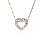 0,09 Karat Diamant Anhänger Herz Rotgold 585 (14K) mit Goldkette für Damen