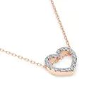 0,09 Karat Diamant Anhänger Herz Rotgold 585 (14K) mit Goldkette für Damen