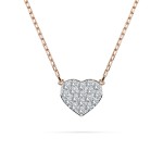 Diamantanhänger in 0,09 Karat, Rotgold 585 / 14 Karat, mit einer 585ger Goldkette