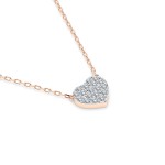 Diamantanhänger in 0,09 Karat, Rotgold 585 / 14 Karat, mit einer 585ger Goldkette