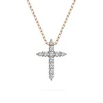 Diamantanhänger in 0,09 Karat, Rotgold 585 / 14 Karat, mit einer 585ger Goldkette