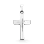 Anhänger Kreuz gesandelt/glanz/diam. , Weißgold 585 / 14K, Höhe 21 mm, Gewicht ca. 0,85 g