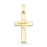 Anhänger Kreuz gesandelt/glanz/diam. Gelbgold 21 mm
