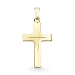 Anhänger Kreuz gesandelt/glanz/diam. , Gelbgold 333 / 8K, Höhe 21 mm, Gewicht ca. 0,65 g