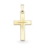 Anhänger Kreuz gesandelt/glanz/diam. , Gelbgold 585 / 14K, Höhe 21 mm, Gewicht ca. 0,83 g
