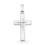 Anhänger Kreuz gesandelt/glanz/diam. Weißgold 21 mm