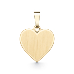 Anhänger Gravurplatte herzform bandmatt 10 mm, Gelbgold 585 / 14K, Höhe 10 mm, Gewicht ca. 1,06 g