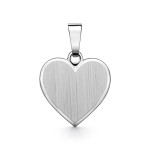 Anhänger Gravurplatte herzform bandmatt , Weißgold 585 / 14K, Höhe 15 mm, Gewicht ca. 2,1 g