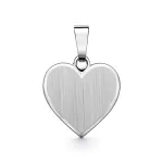 Anhänger Gravurplatte herzform bandmatt Weißgold 10 mm