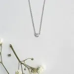 Diamantanhänger in 0,10 Karat, Weißgold 585 / 14 Karat, mit einer 585ger Goldkette in 43 cm