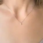 Diamantanhänger in 0,15 Karat, Weißgold 585 / 14 Karat, mit einer 585ger Goldkette in 42 cm