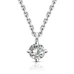 Diamantanhänger in 0,20 Karat, Weißgold 585 / 14 Karat, mit einer 585ger Goldkette in 42 cm lang, 0,8 mm breit, Gewicht ca. 1,99 g.