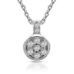 Diamantanhänger in 0,09 Karat, Weißgold 585 / 14 Karat, mit einer 585ger Goldkette in 42 cm