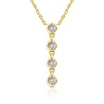 Diamantanhänger in 0,16 Karat, Gelbgold 585 / 14 Karat, mit einer 585ger Goldkette in 43 cm lang, 0,9 mm breit, Gewicht ca. 2,11 g.