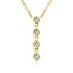 Diamantanhänger in 0,16 Karat, Gelbgold 585 / 14 Karat, mit einer 585ger Goldkette in 43 cm lang, 0,9 mm breit, Gewicht ca. 2,11 g.