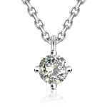 Diamantanhänger in 0,20 Karat, Weißgold 585 / 14 Karat, mit einer 585ger Goldkette in 42 cm lang, 0,9 mm breit, Gewicht ca. 1,42 g.