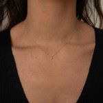 Diamantanhänger in 0,07 Karat, Weißgold 750 / 18 Karat, mit einer 750ger Goldkette in 42 cm lang, Gewicht ca. 0,98 g.