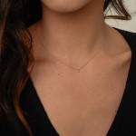 Diamantanhänger in 0,07 Karat, Weißgold 750 / 18 Karat, mit einer 750ger Goldkette in 42 cm lang, Gewicht ca. 0,98 g.