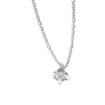 Diamantanhänger in 0,10 Karat, Weißgold 750 / 18 Karat, mit einer 750ger Goldkette in 42 cm lang, Gewicht ca. 1,04 g.