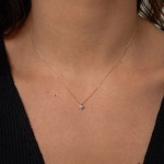 Diamantanhänger in 0,20 Karat, Gelbgold 585 / 14 Karat, mit einer 585ger Goldkette in 42 cm lang, Gewicht ca. 0,96 g.