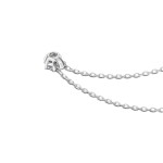 Diamantanhänger in 0,10 Karat, Weißgold 585 / 14 Karat, mit einer 585ger Goldkette in 42 cm lang, Gewicht ca. 0,87 g.