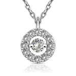 Diamantanhänger in 0,11 Karat, Weißgold 750 / 18 Karat, mit einer 750ger Goldkette in 42 cm