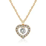 Diamantanhänger in 0,09 Karat, Rotgold 750 / 18 Karat, mit einer 750ger Goldkette in 42 cm lang, 0,9 mm breit, Gewicht ca. 1,92 g.