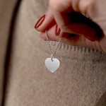 Anhänger Gravurplatte herzform seidenmatt , Weißgold 585 / 14K, Höhe 13 mm, Gewicht ca. 1,14 g