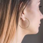 Ohrringe, Creolen, Gelbgold 333 / 8K, Außendurchmesser 30 mm, Breite 2.5 mm, Gewicht ca. 1.4 g